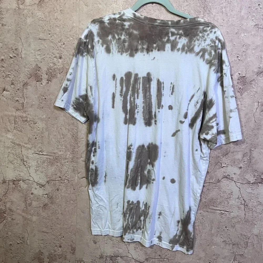 LA Luxe Womens Unisex Beige Tie Dye Ring Spun Cotton Sz M/L Oversized - Picture 5 of 6